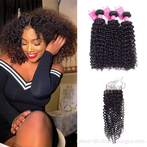 4 Bundles Brazilian Hair With 4X4 Closure Hair Raw Unprocessed Virgin Hair